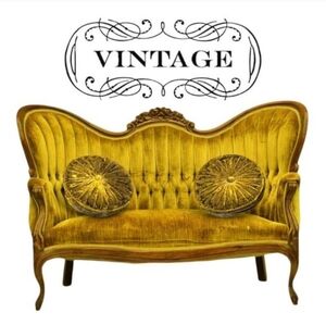 Set 2 Vintage 50s Smocked Velvet Round Pillows Olive Gold Pinwheel